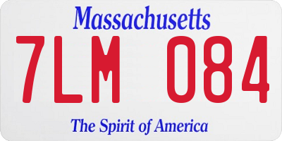 MA license plate 7LM084