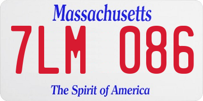 MA license plate 7LM086