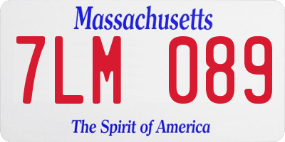 MA license plate 7LM089