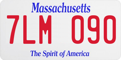 MA license plate 7LM090