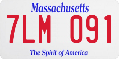 MA license plate 7LM091
