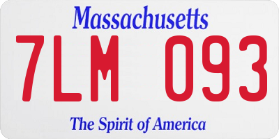 MA license plate 7LM093