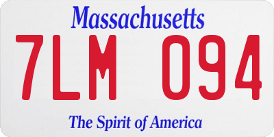 MA license plate 7LM094