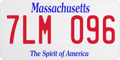 MA license plate 7LM096