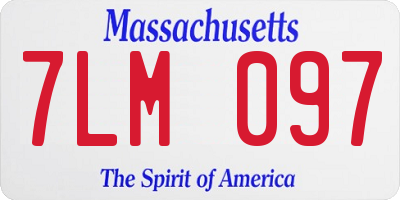 MA license plate 7LM097