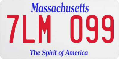 MA license plate 7LM099