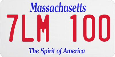MA license plate 7LM100