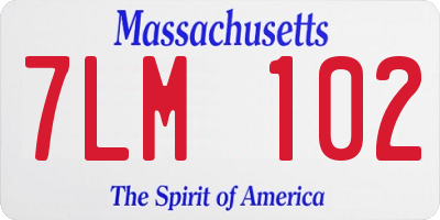 MA license plate 7LM102