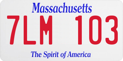 MA license plate 7LM103