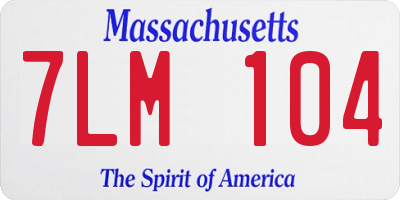 MA license plate 7LM104