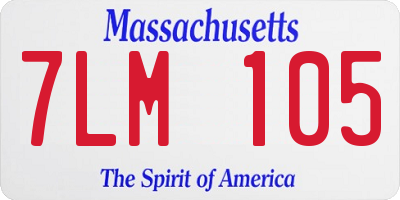 MA license plate 7LM105