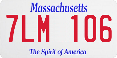 MA license plate 7LM106