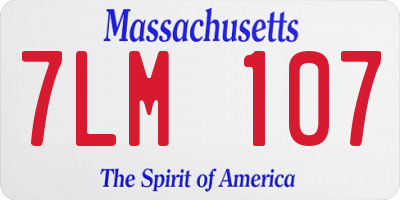 MA license plate 7LM107