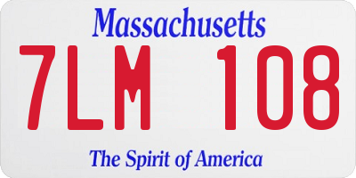 MA license plate 7LM108