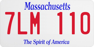 MA license plate 7LM110