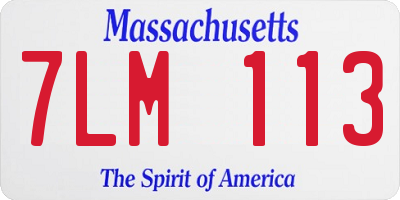 MA license plate 7LM113