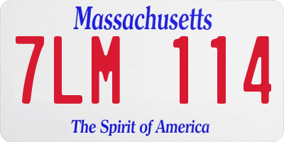 MA license plate 7LM114