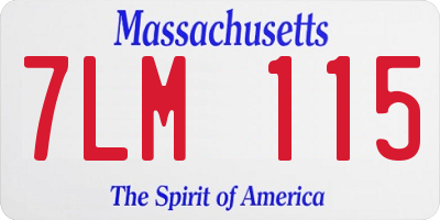 MA license plate 7LM115