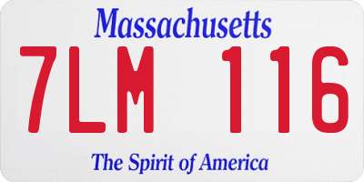 MA license plate 7LM116