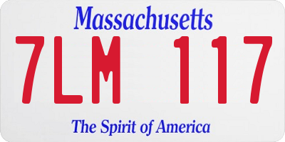 MA license plate 7LM117