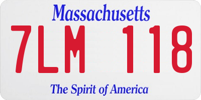 MA license plate 7LM118