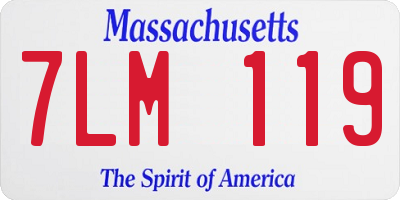 MA license plate 7LM119