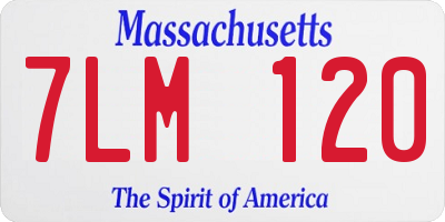 MA license plate 7LM120