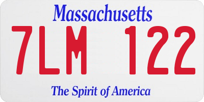 MA license plate 7LM122