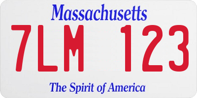 MA license plate 7LM123