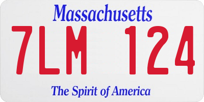 MA license plate 7LM124