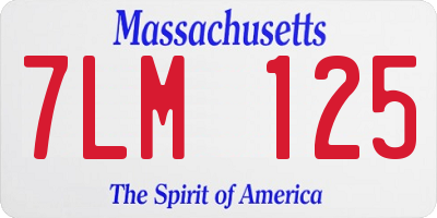 MA license plate 7LM125