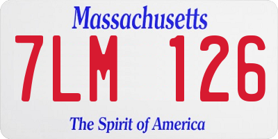 MA license plate 7LM126