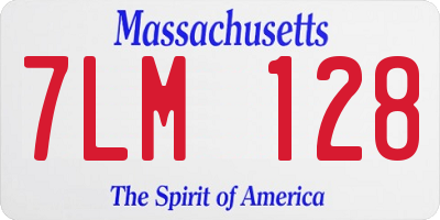 MA license plate 7LM128
