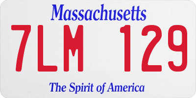 MA license plate 7LM129