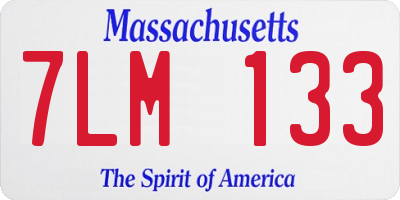 MA license plate 7LM133