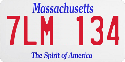 MA license plate 7LM134