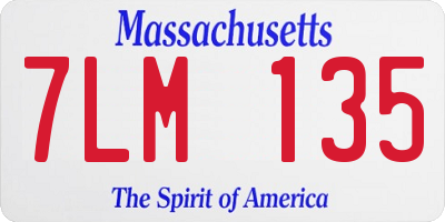 MA license plate 7LM135