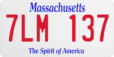 MA license plate 7LM137
