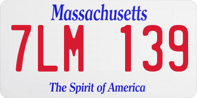 MA license plate 7LM139