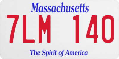 MA license plate 7LM140