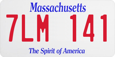 MA license plate 7LM141