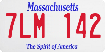 MA license plate 7LM142