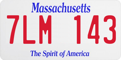 MA license plate 7LM143