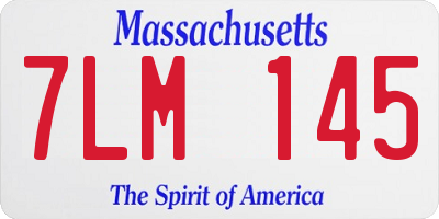 MA license plate 7LM145