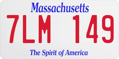 MA license plate 7LM149