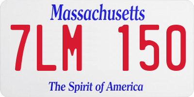 MA license plate 7LM150