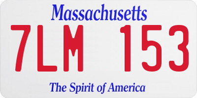 MA license plate 7LM153
