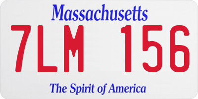 MA license plate 7LM156
