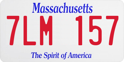 MA license plate 7LM157