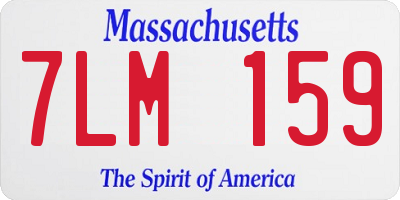 MA license plate 7LM159
